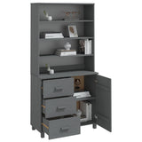 Highboard HAMAR Solid Wood Pine Dark Grey 3100924