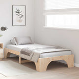 Bed Frame Natural 90 x 200 cm Solid Pine Wood 872962