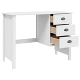 Desk with Drawers HILL White 100 x 45 x 74 cm Solid Pine Wood 42025039