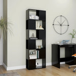 Book Cabinet Room Divider Black 60x24x186 cm Engineered Wood 809099
