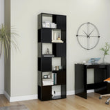Book Cabinet Room Divider Black 60x24x186 cm Engineered Wood 809099