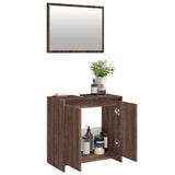 2 Piece Bathroom Furniture Set Brown Oak Engineered Wood 835699