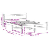 Bed Frame without Mattress 135x190 cm Double Solid Wood Pine 855606