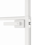 Interior Door White 93x201.5 cm Tempered Glass&Aluminium Slim 153668