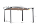 3 x 3 Aluminium Pergola Canopy Gazebo Awning Outdoor Garden Sun Shade Shelter Marquee Party BBQ, T3398P319914