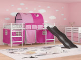 Kids'Loft Bed Frame White and Pink 90 x 190 cm Metal 42020866