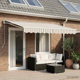 Retractable Awning Light Grey and White 4 x 2 m 3425790