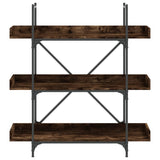 Bookcase 3-Tier Smoked Oak 100x33x108.5 cm Engineered Wood 837689