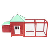Chicken Coop with Nest Box Red 190x72x102 cm Solid Firwood 170983