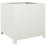 ZNTS Garden Planter White 50x50x50 cm Steel 851214