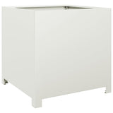 Garden Planter White 50x50x50 cm Steel 851214