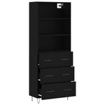 Highboard Black 69.5x34x180 cm Engineered Wood 3189374