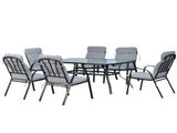 Seven-Piece Garden Dining Set with Cushions - Grey T3398P315980