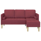 Sofa Set with Cushion Wine Red 173 x 131 x 67 cm Polyester 42001916