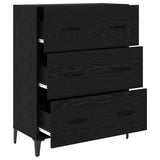 Sideboard Black Oak 69.5 x 34 x 90 cm Engineered Wood and Iron 880645