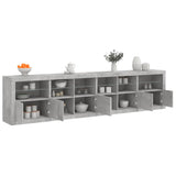 Sideboard with LED Lights Concrete Grey 283x37x67 cm 3209019