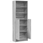 Highboard with LED Grey Sonoma 69x32.5x200 cm Engineered Wood 3307910