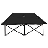 Sun Lounger Black Steel frame Double Foldable Sun Lounger 47760