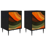 Bedside Cabinet BONN 2 pcs Black Oak 36 x 33 x 51 cm 8007254
