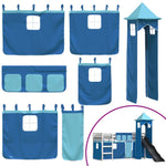 Bunk Bed without Mattress with Slide and Curtains Blue 90x200 cm 3284192