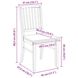 Dining Chairs 2 pcs White 50 x 52.5 x 91 cm Solid Rubber Wood 42020454