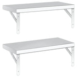 Wall Shelves 2 pcs 50x23.5 cm Silver Stainless Steel 3214510