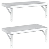 Wall Shelves 2 pcs 50x23.5 cm Silver Stainless Steel 3214510