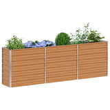 Garden Raised Bed Light Brown 240 x 40 x 77 cm Galvanised Steel 42017330