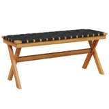 Garden Bench Black Solid Wood Acacia and Fabric 366514