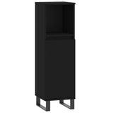 ZNTS 3 Piece Bathroom Furniture Set Black Engineered Wood 3190230