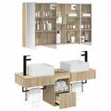 Bathroom Cabinet Set 4 pcs Sonoma Oak Engineered Wood 3406305