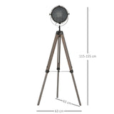 Floor Lamp with Adjustable Tripod for Living Room Bedroom, Vintage Spotlight Reading Lamp with Wood T3398P342225