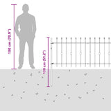 Spike Fence Asten Black 200 x 130 cm Powder-Coated Steel 42030081
