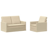 Sofa Set 2 pcs Cream Fabric 3433141