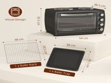 36L Small Oven with 2 Hot Plates, Countertop Toaster Oven, Grill, Roast, Bake, Boil, with Timer, T3398P344216