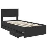 Bed Frame with Drawer Black 90 x 200 cm Engineer Wood 3410743