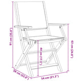 Folding Garden Chairs 4 pcs Green Fabric and Solid Wood 3214586