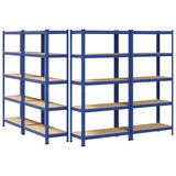 5-Layer Storage Shelves 4 pcs Blue Steel&Engineered Wood 3307593