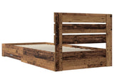 Bed Frame with Drawer Old Wood 100 x 200 cm Engineered Wood 3412010