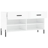 Shoe Bench High Gloss White 102x35x55 cm Engineered Wood 829750