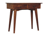 Solid Wood Mini Chestnut Hallway Console, 2 Drawers, Nordic Legs, Chestnut, Brown B2743P403207