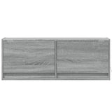 TV Wall Cabinet with LED Lights Grey Sonoma 100x31x35 cm 852367