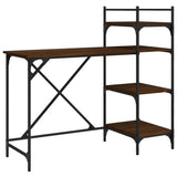 Computer Desk with Shelves Brown Oak 120x47x109 cm 836217
