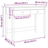 Desk with Drawer Max Brown 100 x 50 x 78 cm Solid Pine Wood 870015