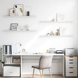 Wall Shelf 4 pcs White Marble 115 x 9 x 3 cm Engineered Wood 42020030