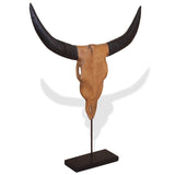 ZNTS Bull Skull Sculpture Teak 66x15x88 cm 244566