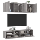 5 Piece TV Wall Units Grey Sonoma Engineered Wood 3216516