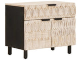 Bedside Cabinet White 50 x 33 x 60 cm Solid Mango Wood 4017875