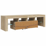 TV Cabinet with LED Lights Sonoma Oak 140x36.5x40 cm 804367