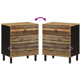 Bed Cabinet Black 50x33x60 cm Solid Rough Wood Mango 4018636